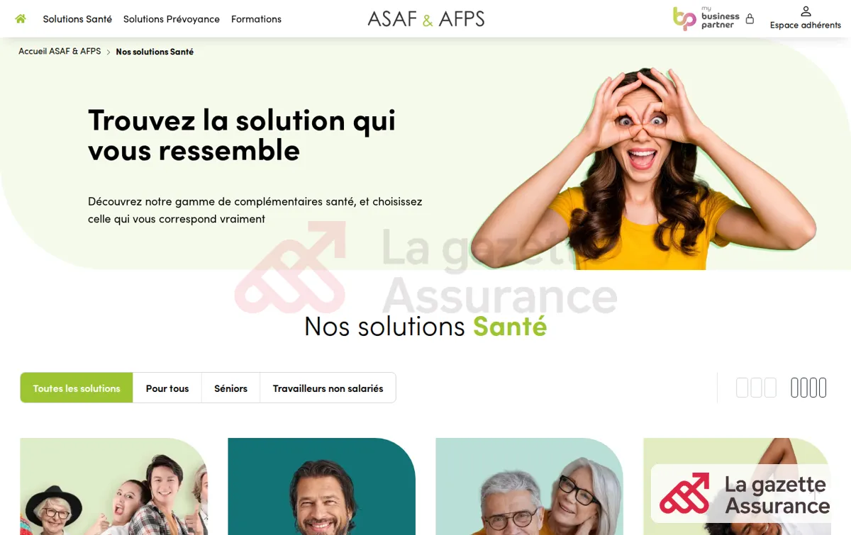 Capture : Nos solutions Santé | ASAF & AFPS